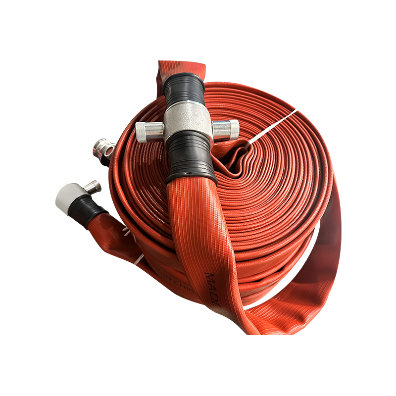 Tubo flessibile piatto in gomma sintetica leggera per irrigazione agricola e antincendio